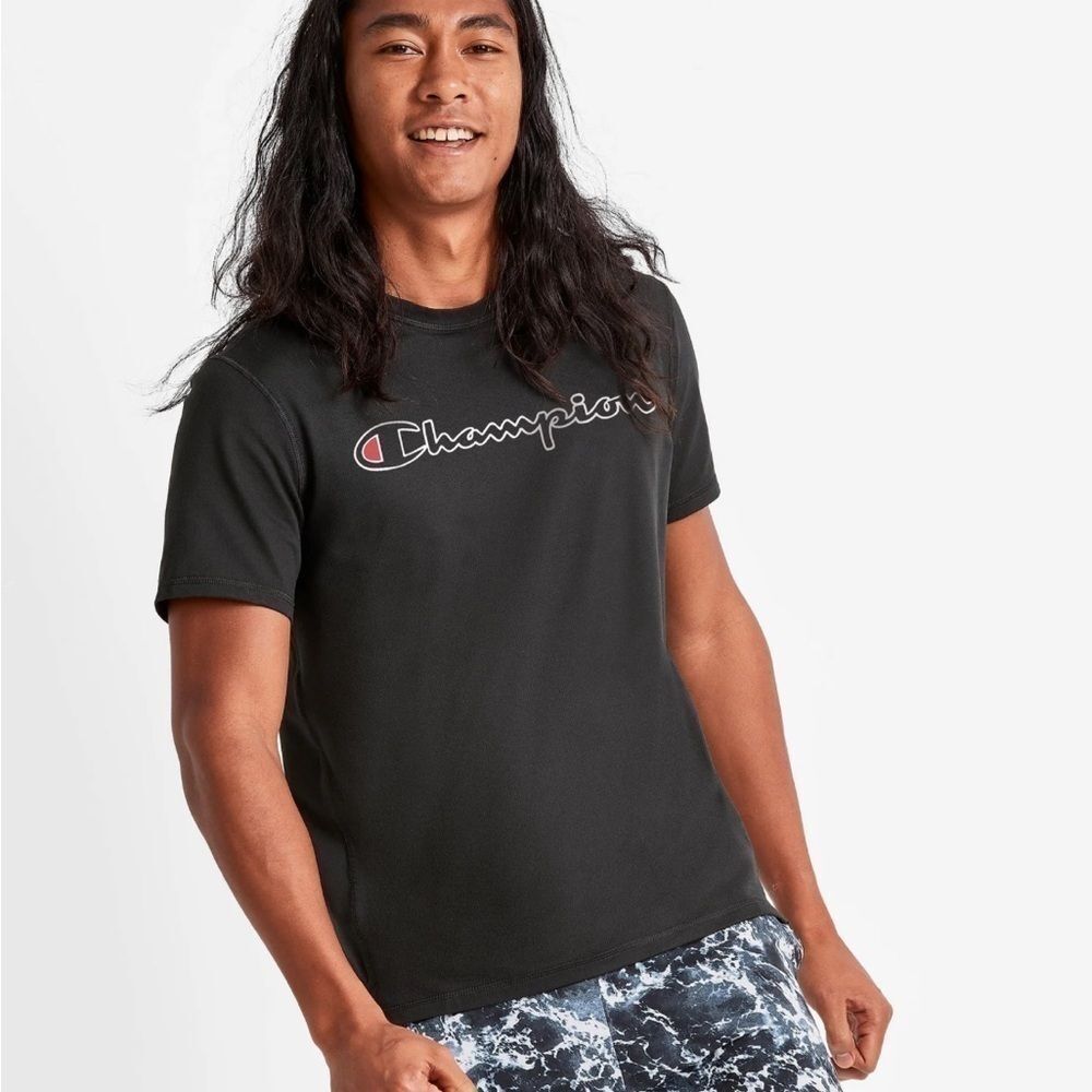 Men's Champion MVP T-Shirt, sport athletic shirt Classic Script Black 2XL